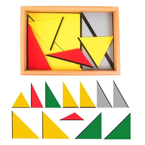 LLTCMYGS hölzerne mathematische geometrische Form Lehrmittel, Montessori farbige rechteckige Lernspielzeuge von LLTCMYGS