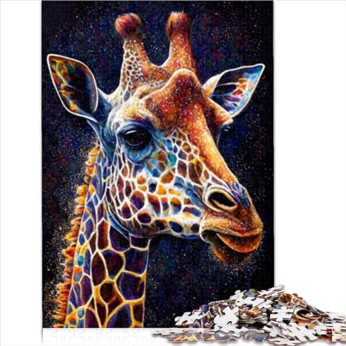 Giraffen Tintengemälde Puzzle 500 Teile für Erwachsene Puzzle für Erwachsene Holzpuzzle für Erwachsene Lernspiel für Erwachsene Kinder 500 Teile (52 x 38 cm) von LLUCH