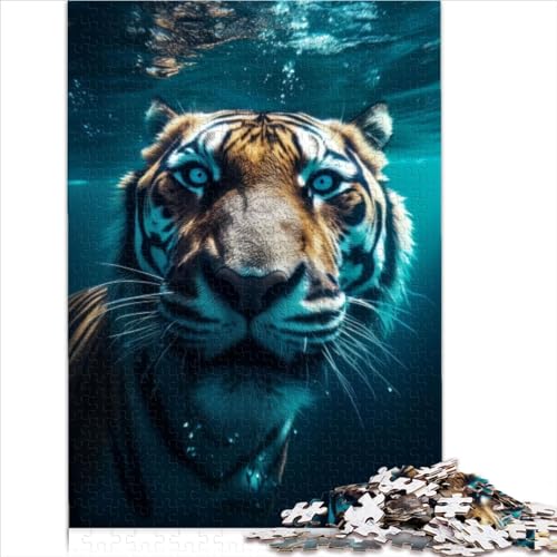Lustiges Unterwasser Tiger Puzzle lustige Puzzles für Erwachsene geeignet für Erwachsene und über 12 Jahre 300 Teile (40 x 28 cm) von LLUCH