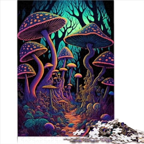 Psychedelic Mushroom Fores Puzzle für Erwachsene 1000 Teile und das Puzzle für Erwachsene Puzzles Lernspiel Herausforderungsspielzeug 1000 Teile (75x50cm) von LLUCH