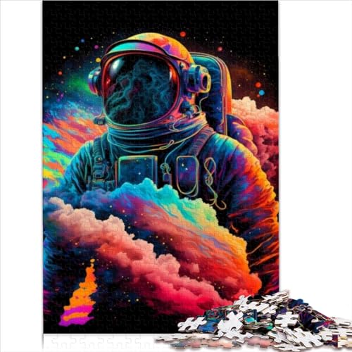 Puzzle für Erwachsene 1000 Teile bunter Astronaut Puzzle für Erwachsene Holzpuzzle Geschenke für Freunde und Familie 1000 Teile (75 x 50 cm) von LLUCH
