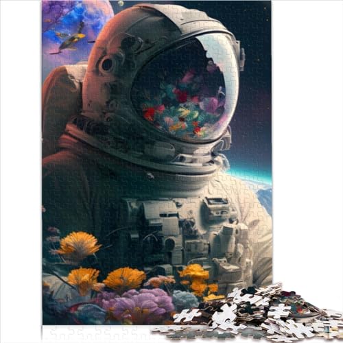 Puzzle für Erwachsene 300 Teile Astronautenblumen Kunstpuzzle für Erwachsene geeignet für Erwachsene und über 12 Jahre 300 Teile (40 x 28 cm) von LLUCH
