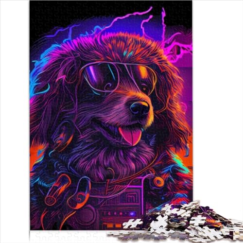 Puzzles für Erwachsene Neon Hund 300 Puzzles und das Puzzle für Erwachsene Holzpuzzle Lernspiel Herausforderungsspielzeug 300 Stück (40 x 28 cm) von LLUCH