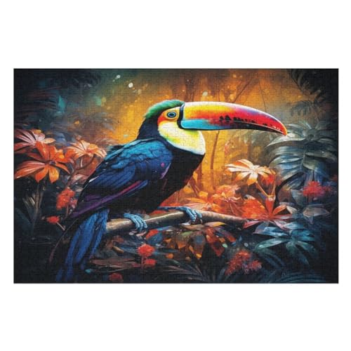 1000 Teile Puzzle Für Erwachsene, Tukane -Puzzles, Kinder HolzPuzzle, Kreatives Puzzle, Geschenk Für Freunde Und Familie （75×50cm） von LLXXHH