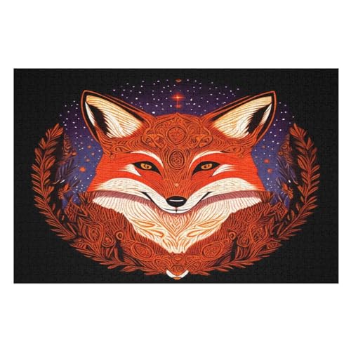 1000 Teile Puzzle Für Jugendliche,Fuchs Puzzles,Erwachsenenpuzzle,Holzpuzzles,Dekompressionsspiel,Spielzeugpuzzles （75×50cm） von LLXXHH