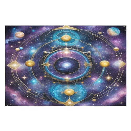 1000 Teile Puzzle Für Jugendliche,Sonnensystem Puzzles,Erwachsenenpuzzle,Holzpuzzles,Dekompressionsspiel,Spielzeugpuzzles （75×50cm） von LLXXHH