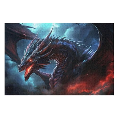 1000 Teile Puzzle Für Jungen Und Mädchen, Standard-Puzzles Drache, Familienspiele, （75×50cm） von LLXXHH