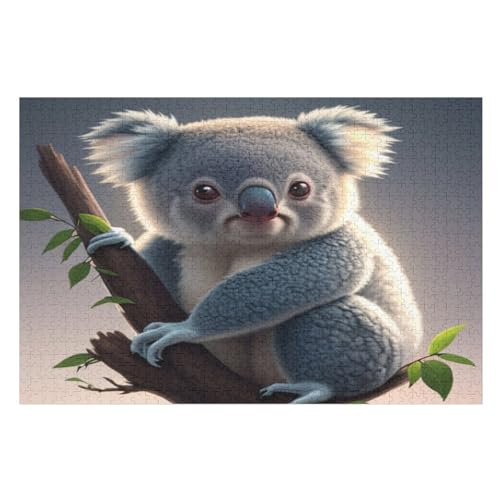 1000-teiliges Puzzle Für Erwachsene, Koala Holzpuzzle, Gehirn-Herausforderung,Puzzles Spielzeugspiel （75×50cm） von LLXXHH