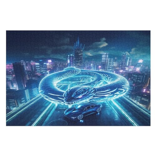 1000-teiliges Puzzle Für Erwachsene, Neon Schlange -Puzzles, Dekompressionsspiel, Spielzeugpuzzles, Geburtstagsgeschenke （75×50cm） von LLXXHH