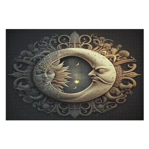 1000-teiliges Puzzle Für Erwachsene, Sonne und Mond -Puzzles, Dekompressionsspiel, Spielzeugpuzzles, Geburtstagsgeschenke （75×50cm） von LLXXHH