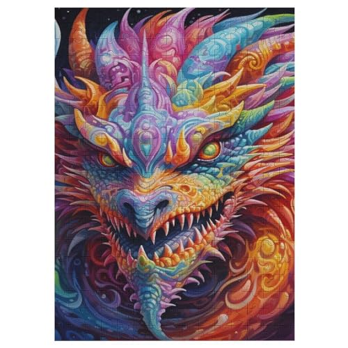 300 Teile Puzzle Für Jungen Und Mädchen, Standard-Puzzles Drache, Familienspiele, 42×30cm von LLXXHH