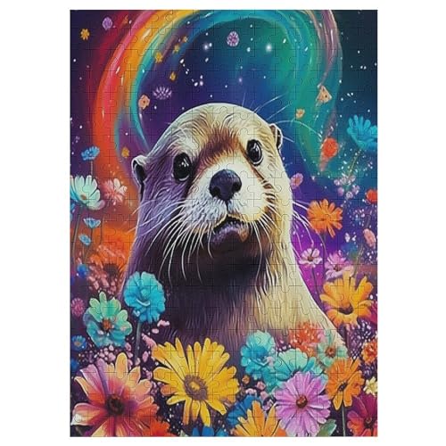 300-teiliges Puzzle Für Erwachsene, Otter Holzpuzzle, Gehirn-Herausforderung,Puzzles Spielzeugspiel 42×30cm von LLXXHH
