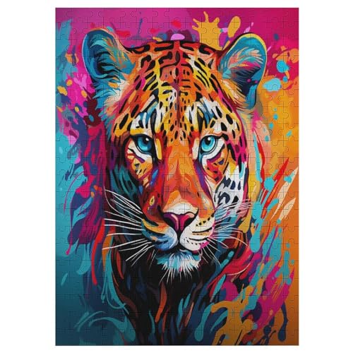 300-teiliges Puzzles, Tiger -Puzzle Für Erwachsene Kinder,Holzbrettpuzzle,Erwachsenenpuzzles,Geschenke 42×30cm von LLXXHH
