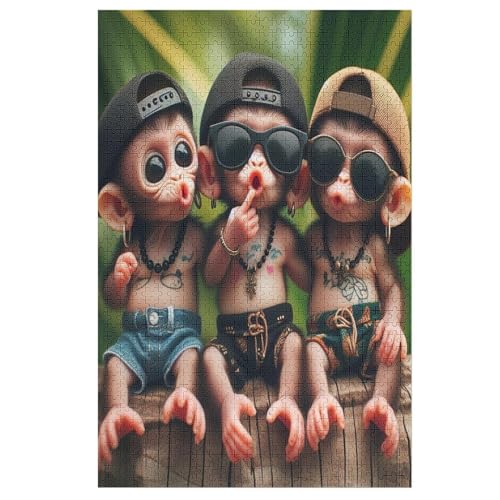 AFFE Holzpuzzle 1000 Teile Klassische Puzzles Erwachsene Kinder Puzzle DIY Kit Holzspielzeug Einzigartiges Geschenk 78×53cm von LLXXHH