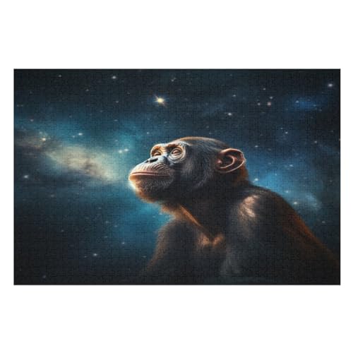 AFFE Puzzle 1000 Teile, Holzpuzzle Herausforderndes Geschicklichkeitsspiel Für Die Ganze Familie, Kinder Erwachsenenpuzzle Ab 12 Jahren （75×50cm） von LLXXHH