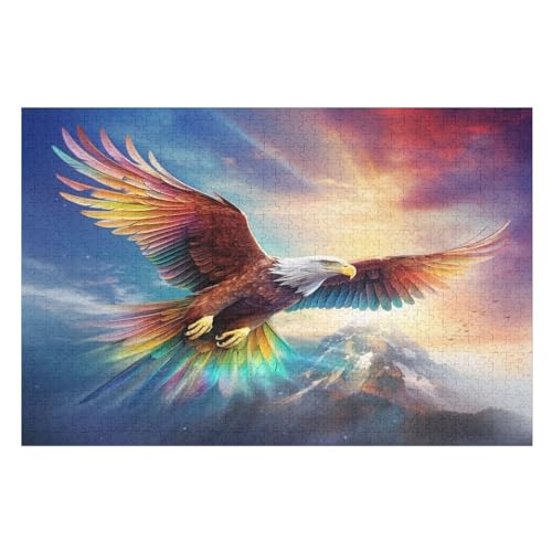 Adler-Puzzle Für Erwachsene, 1000 Teile, Holzpuzzle, Kinderpuzzle, Dekompressionsspiel, Spielzeugpuzzle （75×50cm） von LLXXHH