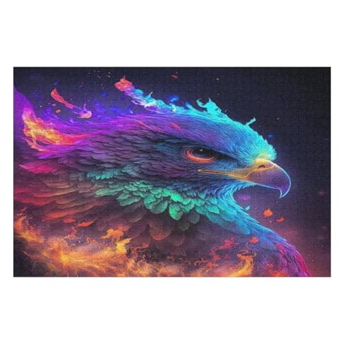 Adler Puzzles 1000 Teile Erwachsener Kniffel Spaß Für Die Ganze Familie, Holzpuzzle Kinder Erwachsene, Impossible Puzzle Schwer （75×50cm） von LLXXHH