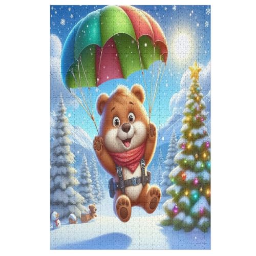 Animal Bär Puzzle 1000 Teile, Holzpuzzle Herausforderndes Geschicklichkeitsspiel Für Die Ganze Familie, Kinder Erwachsenenpuzzle Ab 12 Jahren 78×53cm von LLXXHH