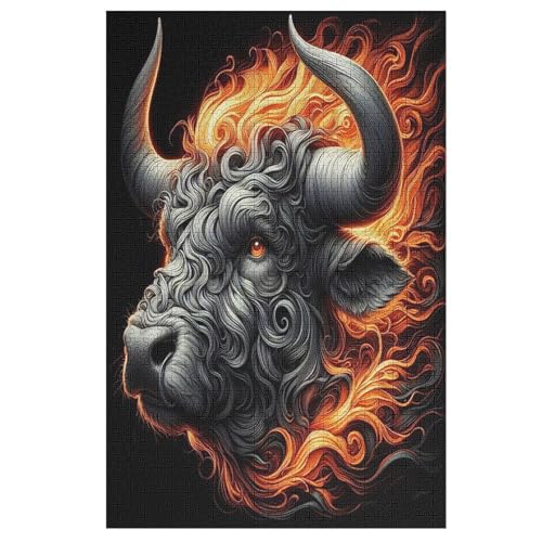 Animal Kuh Holzpuzzle - 1000 Teiliges Jigsaw Knobelspiel - Puzzle Für Erwachsene & Kinder - Outdoor & Reisespielzeug 78×53cm von LLXXHH