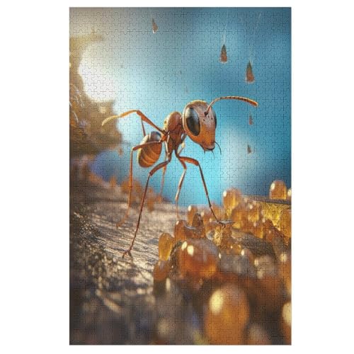 Ant Holzpuzzle 1000 Teile Klassische Puzzles Erwachsene Kinder Puzzle DIY Kit Holzspielzeug Einzigartiges Geschenk 78×53cm von LLXXHH
