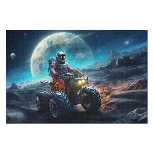 Astronaut Holzpuzzle - 1000 Teiliges Jigsaw Knobelspiel - Puzzle Für Erwachsene & Kinder - Outdoor & Reisespielzeug （75×50cm） von LLXXHH