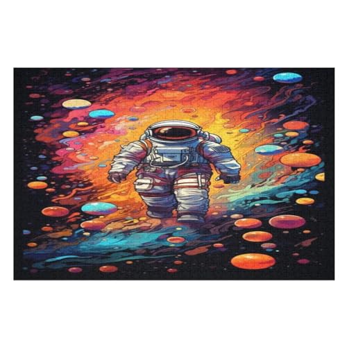 Astronaut Puzzle 1000 Teile, Holzpuzzle Herausforderndes Geschicklichkeitsspiel Für Die Ganze Familie, Kinder Erwachsenenpuzzle Ab 12 Jahren （75×50cm） von LLXXHH