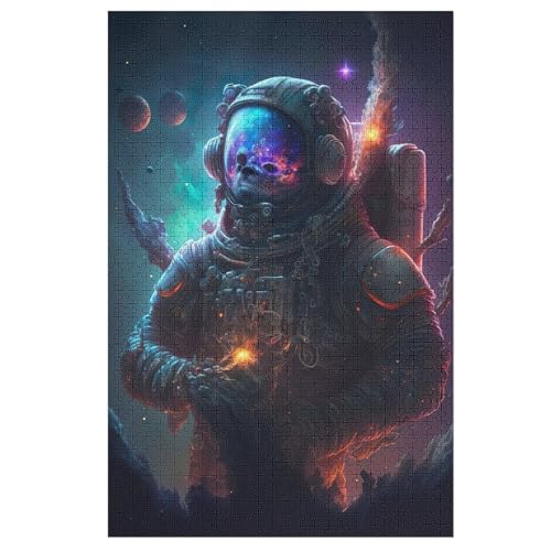 Astronaut Puzzles 1000 Teile Erwachsener Kniffel Spaß Für Die Ganze Familie, Holzpuzzle Kinder Erwachsene, Impossible Puzzle Schwer 78×53cm von LLXXHH