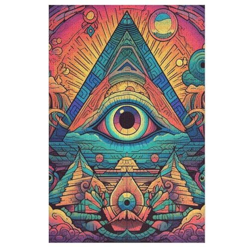 Auge Holzpuzzle 1000 Teile Klassische Puzzles Erwachsene Kinder Puzzle DIY Kit Holzspielzeug Einzigartiges Geschenk 78×53cm von LLXXHH