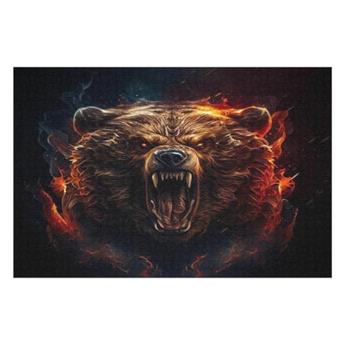 Bär Holzpuzzle 1000 Teile, Knobelspiele Für Erwachsene, Teenager, Puzzles Unmögliche - Kinder Puzzle Zimmer Deko （75×50cm） von LLXXHH