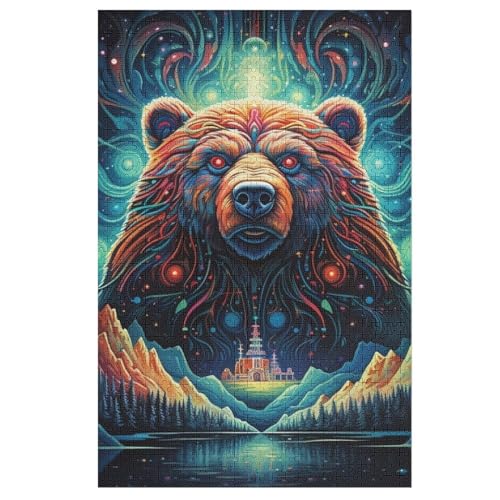 Bär Puzzle 1000 Teile, Holzpuzzle Herausforderndes GesKükenlichkeitsspiel Für Die Ganze Familie, Kinder Erwachsenenpuzzle Ab 12 Jahren 78×53cm Bär Puzzle 1000 Teile, Holzpuzzle Herausforderndes GesKükenlichkeitsspiel Für Die Ganze Familie, Kinder Erwachsenenpuzzle Ab 12 Jahren 78×53cm von LLXXHH