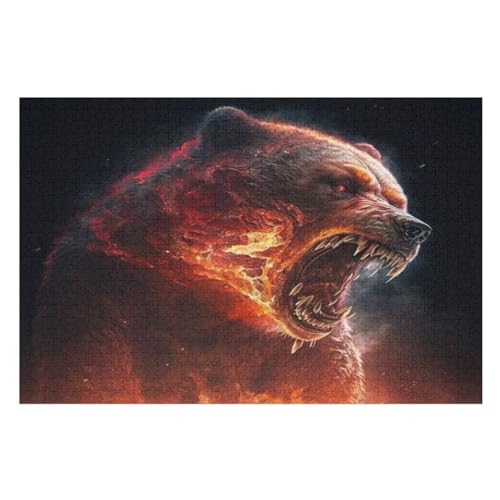 Bär Puzzle Für Erwachsene,1000-teiliges Puzzles, Für Kinder,Holzpuzzle,Lernspielzeug, （75×50cm） von LLXXHH