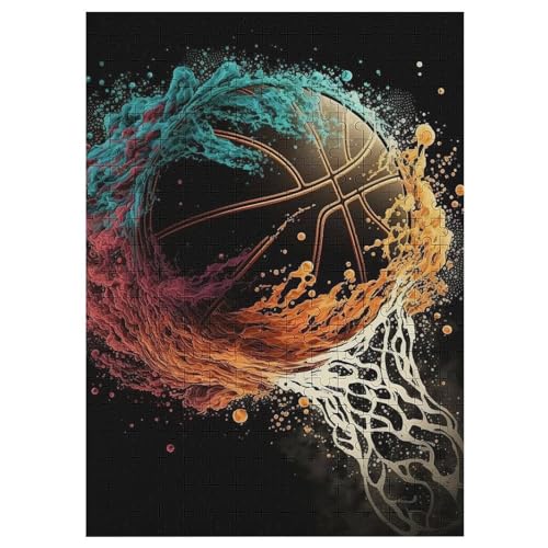 Basketball 300 Teile Puzzles Für Erwachsene Holzpuzzle Familienpuzzlespiel Stressabbau-Puzzle Für Erwachsene Kinder Ab 12 Jahren 42×30cm von LLXXHH