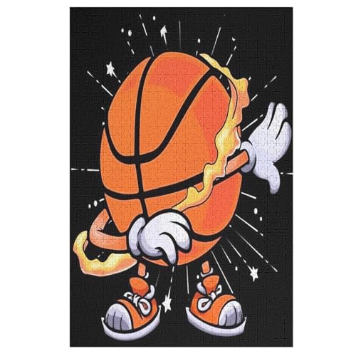 Basketball Holzpuzzle 1000 Teile Klassische Puzzles Erwachsene Kinder Puzzle DIY Kit Holzspielzeug Einzigartiges Geschenk 78×53cm von LLXXHH