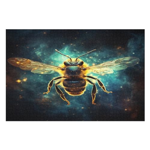 Biene 1000 Teile Puzzles Für Erwachsene, Impossible Puzzle, Geschicklichkeitsspiel Für Die Ganze Familie, Kinder Holzpuzzle （75×50cm） von LLXXHH
