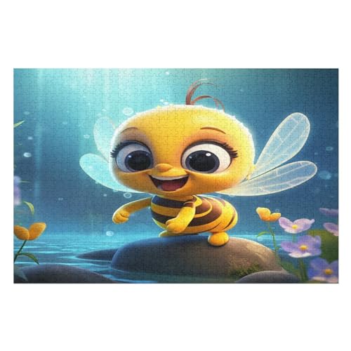 Biene Holzpuzzle 1000 Teile, Knobelspiele Für Erwachsene, Teenager, Puzzles Unmögliche - Kinder Puzzle Zimmer Deko （75×50cm） von LLXXHH