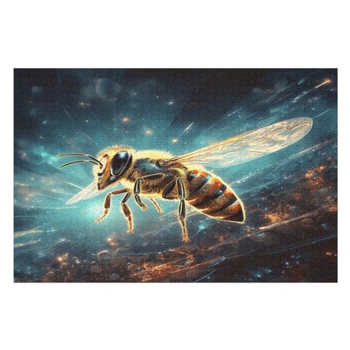 Biene Puzzles 1000 Teile Erwachsener Kniffel Spaß Für Die Ganze Familie, Holzpuzzle Kinder Erwachsene, Impossible Puzzle Schwer （75×50cm） von LLXXHH