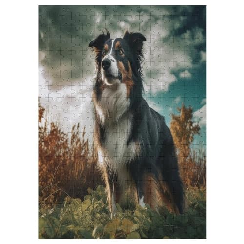 Border Collie Puzzles 300 Teile Erwachsener Kniffel Spaß Für Die Ganze Familie, Holzpuzzle Kinder Erwachsene, Impossible Puzzle Schwer 42×30cm von LLXXHH