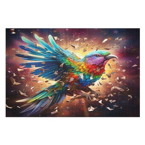 Bunte Vogel Puzzle 1000 Teile, Holzpuzzle Herausforderndes Geschicklichkeitsspiel Für Die Ganze Familie, Kinder Erwachsenenpuzzle Ab 12 Jahren （75×50cm） von LLXXHH