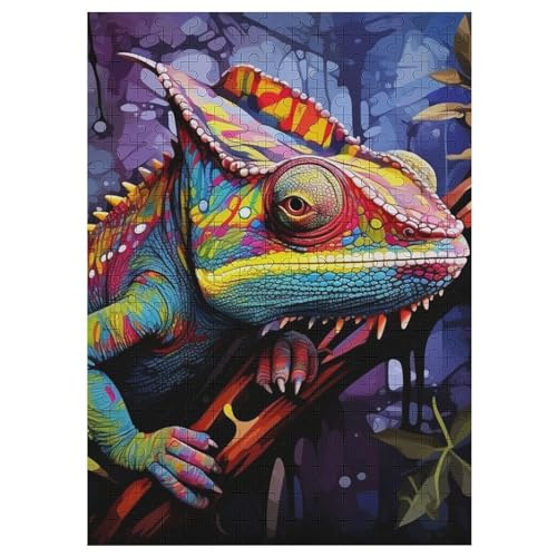 Chamäleon 300 Teile Puzzles, Wood Craft, Hochwertiges Modernes Puzzle, DIY, Für Erwachsene Und Kinder Ab 12 Jahren, 42×30cm Chamäleon 300 Teile Puzzles, Wood Craft, Hochwertiges Modernes Puzzle, DIY, Für Erwachsene Und Kinder Ab 12 Jahren, 42×30cm von LLXXHH