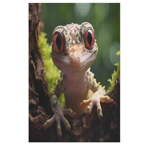 Chamäleon -Puzzle, 1000 Teile,Holzpuzzle Für Erwachsene Kinder, Lustiges Spielzeug, Denkspiel, Bildungsspiel, 78×53cm von LLXXHH