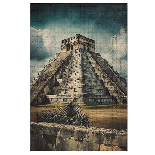 Chichen Itza 1000 Teile Premium-Puzzles Für Erwachsene Kinder- Holzpuzzles Spaß Und Lernspiele - Perfekte Puzzle-Geschenke 78×53cm von LLXXHH
