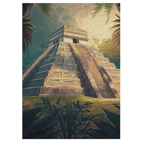 Chichen Itza 300 Teile Puzzle Für Erwachsene, Herausforderung Puzzles - Verringerter Druck Schwieriges Holzpuzzle Für Kinder 12+ 42×30cm Chichen Itza 300 Teile Puzzle Für Erwachsene, Herausforderung Puzzles - Verringerter Druck Schwieriges Holzpuzzle Für Kinder 12+ 42×30cm von LLXXHH