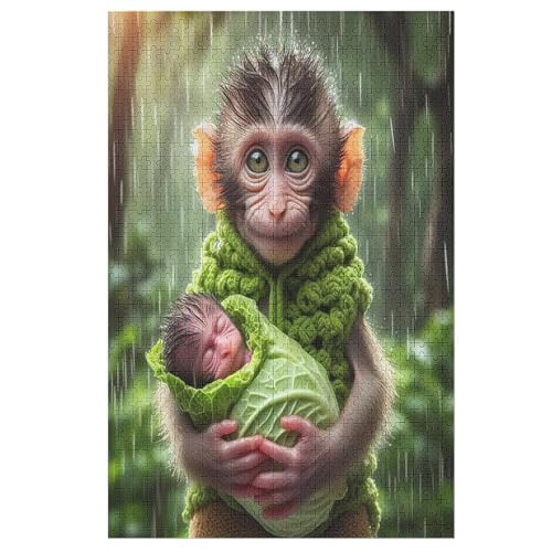Cute AFFE Puzzles 1000 Teile Erwachsener Kniffel Spaß Für Die Ganze Familie, Holzpuzzle Kinder Erwachsene, Impossible Puzzle Schwer 78×53cm Cute AFFE Puzzles 1000 Teile Erwachsener Kniffel Spaß Für Die Ganze Familie, Holzpuzzle Kinder Erwachsene, Impossible Puzzle Schwer 78×53cm von LLXXHH