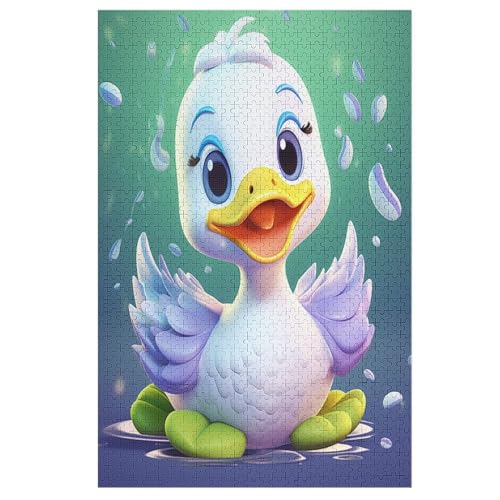 Cute Ente Holzpuzzle 1000 Teile, Knobelspiele Für Erwachsene, Teenager, Puzzles Unmögliche - Kinder Puzzle Zimmer Deko 78×53cm von LLXXHH