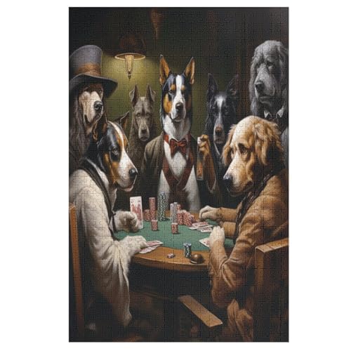 Cute Hund Holzpuzzle 1000 Teile, Knobelspiele Für Erwachsene, Teenager, Puzzles Unmögliche - Kinder Puzzle Zimmer Deko 78×53cm von LLXXHH