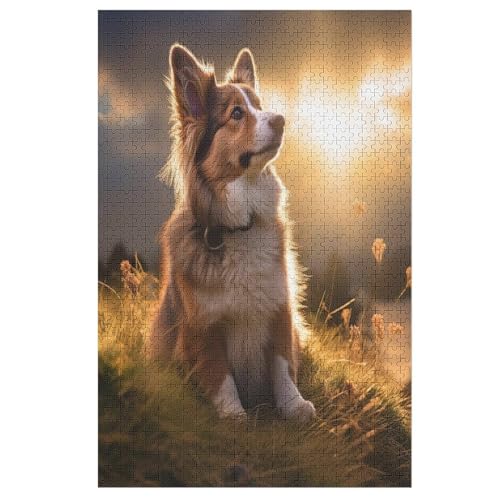 Cute Hund Puzzle 1000 Teile, Holzpuzzle Für Erwachsene Kinder, Impossible Puzzles, Geschicklichkeitsspiel Für Die Ganze Familie 78×53cm von LLXXHH