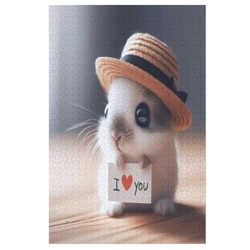 Cute Kaninchen 1000 Teile Puzzles Für Erwachsene Holzpuzzle Familienpuzzlespiel Stressabbau-Puzzle Für Erwachsene Kinder Ab 12 Jahren 78×53cm Cute Kaninchen 1000 Teile Puzzles Für Erwachsene Holzpuzzle Familienpuzzlespiel Stressabbau-Puzzle Für Erwachsene Kinder Ab 12 Jahren 78×53cm von LLXXHH