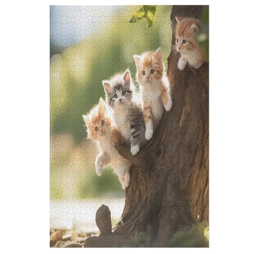 Cute Katze Puzzle 1000 Teile, Holzpuzzle Für Erwachsene Kinder, Impossible Puzzles, Geschicklichkeitsspiel Für Die Ganze Familie 78×53cm Cute Katze Puzzle 1000 Teile, Holzpuzzle Für Erwachsene Kinder, Impossible Puzzles, Geschicklichkeitsspiel Für Die Ganze Familie 78×53cm von LLXXHH