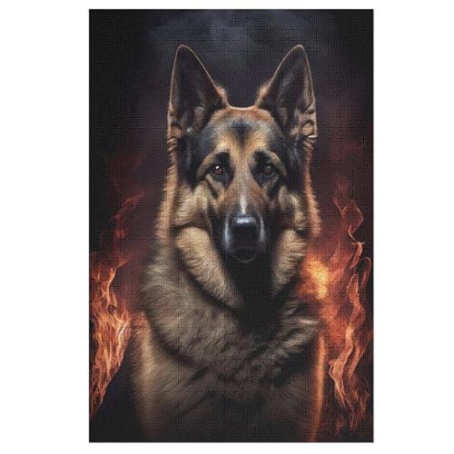 Deutscher Schäferhund Holzpuzzle 1000 Teile, Knobelspiele Für Erwachsene, Teenager, Puzzles Unmögliche - Kinder Puzzle Zimmer Deko 78×53cm Deutscher Schäferhund Holzpuzzle 1000 Teile, Knobelspiele Für Erwachsene, Teenager, Puzzles Unmögliche - Kinder Puzzle Zimmer Deko 78×53cm von LLXXHH