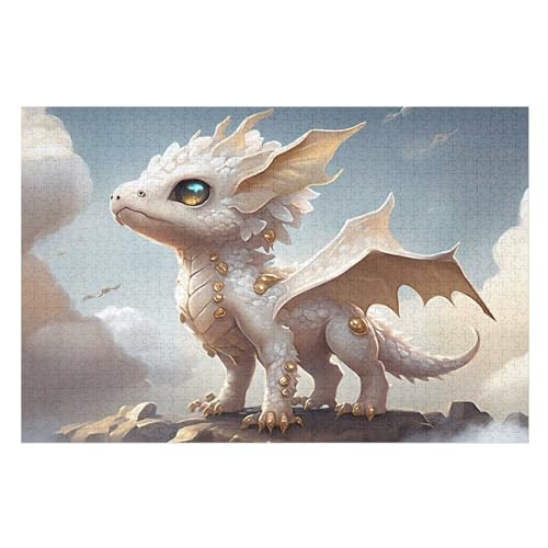 Dinosaurier Puzzles 1000 Teile Erwachsener Kniffel Spaß Für Die Ganze Familie, Holzpuzzle Kinder Erwachsene, Impossible Puzzle Schwer （75×50cm） von LLXXHH